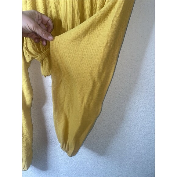 Free People Beach crop Sweet Lady balloon sleeve Shirt XS fairy boho hippie - Picture 8 of 10